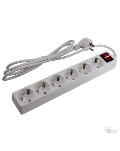 SP6W-230. Сетевой фильтр 6 розеток, 3м, белый. 5bites в Братске