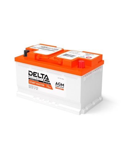 Delta START MASTER AGM 1270 (70 Ah). Аккумулятор автомобильный герметичный свинцово-кислотный. Delta в Братске