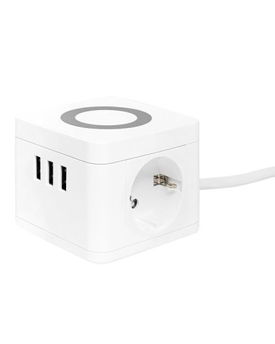 Удлинитель Куб 2 гнезда 3USB 2,4А+зарядное устройство 1,3 метра 1мм2. Удлинитель Куб. EKF в Братске