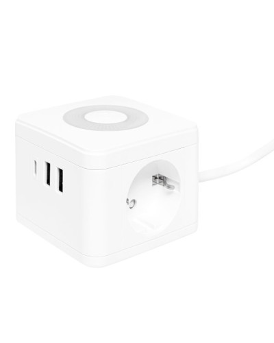 Удлинитель Куб 2 гнезда 2USB 2,4А+Type C + Ночник 1,3 метра 1мм2. Удлинитель Куб. EKF в Братске