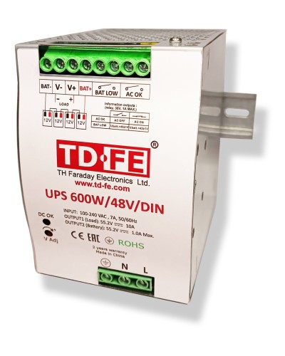 UPS 600W/48V/DIN. Источник вторичного электропитания резервированный. FARADAY в Братске