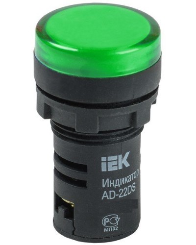 Лампа AD22DS (LED)матрица D22мм зеленый 24В AC/DC (BLS10-ADDS-024-K06). Светосигнальный индикатор. IEK в Братске