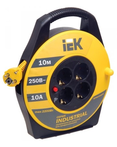 УК10 4 места, 10м (WKP14-10-04-10). Удлинитель на катушке Industrial. IEK в Братске