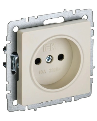 Розетка без з/к РСш10-2-БрКр бежевый BRITE (BR-R13-10-K10). Розетка без заземления с защитными шторками. IEK в Братске