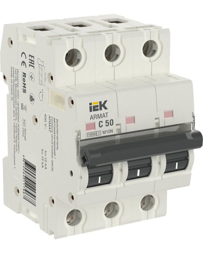 M10N 3P C 50А 10кА ARMAT (AR-M10N-3-C050). Автоматический выключатель. IEK в Братске