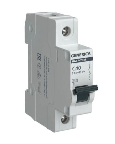 GENERICA ВА47-29М 1P C 40А 4,5кА (MVA21-1-040-C-G). Автоматический выключатель. IEK в Братске