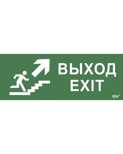 Самоклеящаяся этикетка Выход/лестница вверх/фигура (LPC10-1-24-09-VLVVF). Самоклеящаяся этикетка 240х90 мм. IEK в Братске