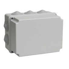 Коробка распаячная КМ41245 190х140х120 открытой проводки IP44 10 гермовводов серая (UKO10-190-140-120-K41-44). Коробка распаячная безгалогенная (HF). IEK