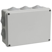 Коробка распаячная КМ41243 190х140х70 открытой проводки IP44 10 гермовводов серая (UKO11-190-140-070-K41-44). Коробка распаячная безгалогенная (HF). IEK