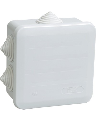 Коробка распаячная КМ41255 100х100х50 открытой проводки IP44 6 гермовводов серая (UKOZ11-100-100-050-K41-44). Коробка распаячная безгалогенная (HF) с защелкивающейся крышкой. IEK в Братске