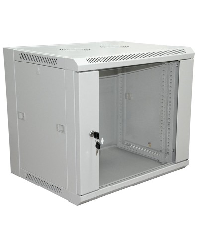 Шкаф телекоммуникационный 19 настенный 12U 600х600х635 мм (ШхГхВ)- передняя дверь стекло, боковые стенки съемные (разобранный) RAL 7035 (04-2222). Шкаф телекоммуникационный 19 настенный 12U. Rexant в Братске