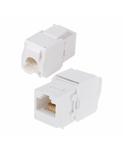 Модуль Keystone Jack RJ-45(8P8C) UTP, CAT 6, тип 180 градусов, самозажимной, белый REXANT (05-1052): Модуль Keystone Jack в Братске