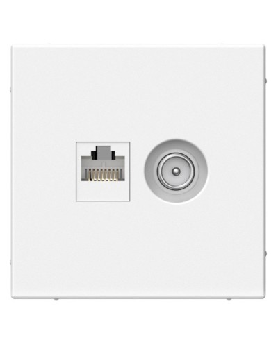 ArtGallery розетка двойная RJ45+TV, кат. 5Е, скрытой установки, механизм, белый (GAL000189). Розетка компьютерная + TV. Systeme Electric в Братске