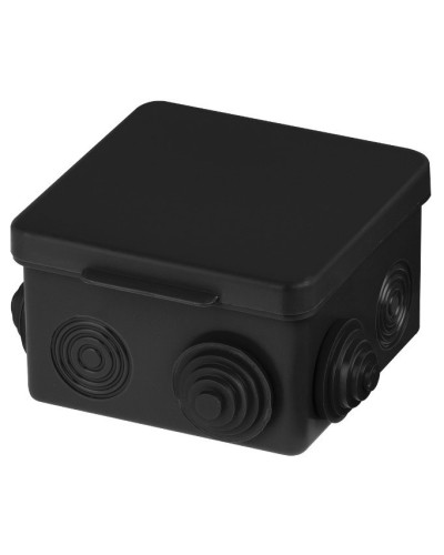Распаячная коробка ОП 80х80х50мм, крышка, IP54, 7вх., черная TDM (SQ1401-0912). Распаячная коробка ОП. TDM ЕLECTRIC в Братске