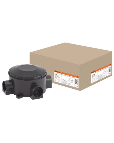 Распаячная коробка ОП D80х35мм, IP42, 3-х рожковая, черная TDM (SQ1401-4044). Распаячная коробка ОП. TDM ЕLECTRIC в Братске