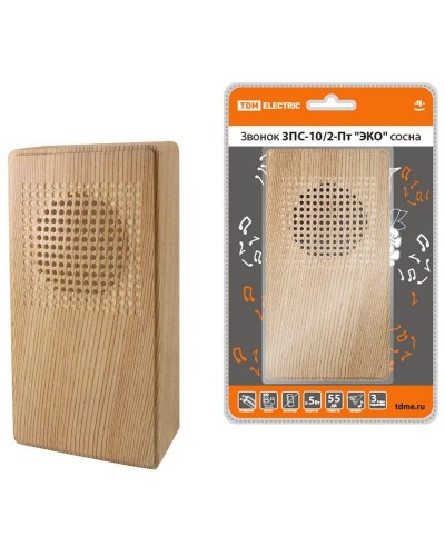 ЗПС-10/2-Пт ЭКО сосна, птичка, без кнопки, AC 230V (SQ1901-0026). Звонок проводной. TDM ЕLECTRIC в Братске