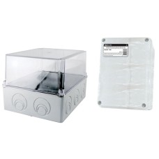 Коробка ОП 240х195х165мм, прозрачная крышка, IP55, кабельные вводы d28-3шт, d37-2шт (SQ1401-1278). Распаячная коробка. TDM ЕLECTRIC