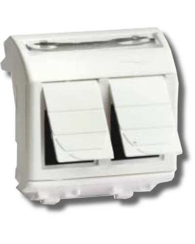 Розетка RJ-45 Brava 2 модуля белая (76459B): Розетка компьютерная с двумя разъёмами в Братске