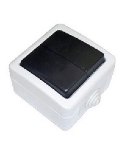 Переключатель двухклавишный 2-полюсный с 2 мест EF602SA, серый, LK Aqua (80006). Переключатель. Экопласт в Братске