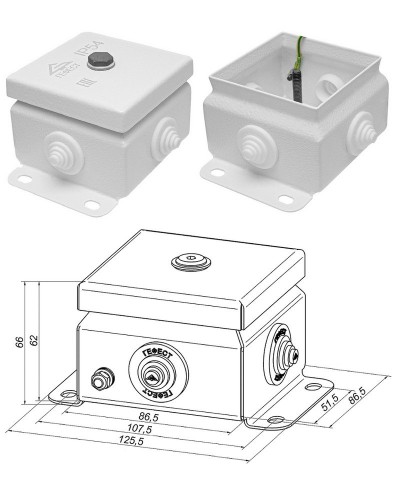 КМ IP55-0808 (без DIN рейки). Коробка монтажная электротехническая. Гефест в Братске