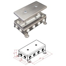 КМ-О (16к)-IP55-1224, 12 вводов, нержавейка: Коробка монтажная огнестойкая