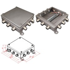 КМ IP66-2020, 12 вводов, нержавейка. Коробка монтажная электротехническая. Гефест