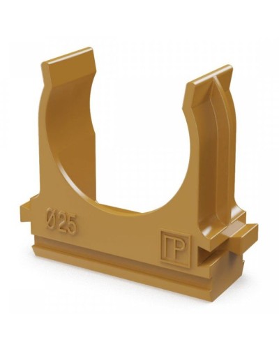 Крепёж-клипса для труб АБС-пластик бук D25 (100 шт) (PR13.0047). Крепление для труб ПВХ. Промрукав в Братске