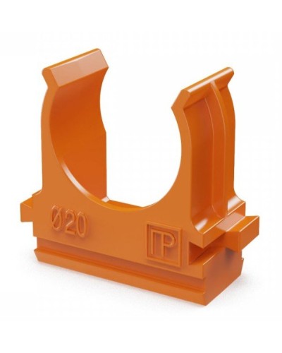 Крепёж-клипса для труб АБС-пластик оранжевая D20 (100 шт) (PR13.0064). Крепление для труб ПВХ. Промрукав в Братске