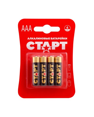 СТАРТ LR03-BL4 (1,5 В, AAA, LR03), упак. 4 шт. БЛИСТЕР. Алкалиновые батарейки. СТАРТ в Братске